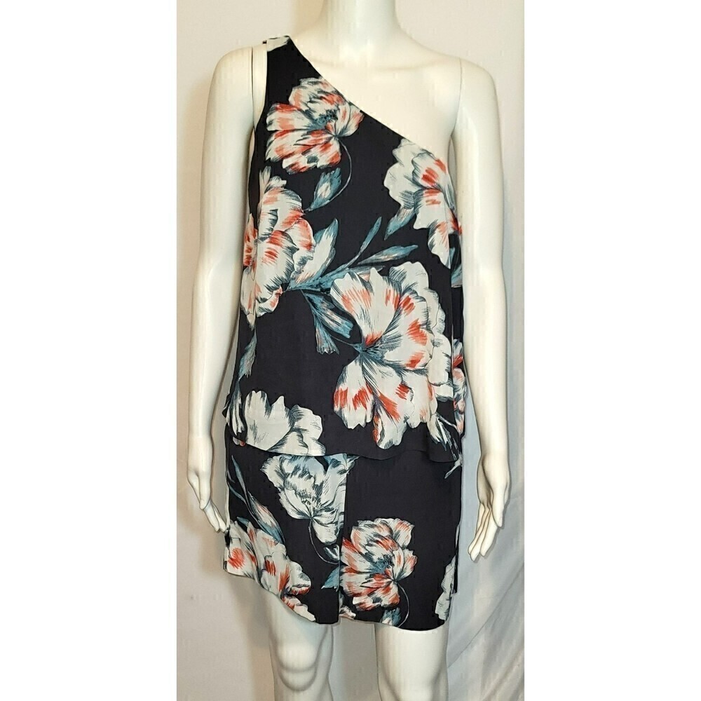 NWT Nordstrom 1 State Layered One-Shoulder Romper - Size 6